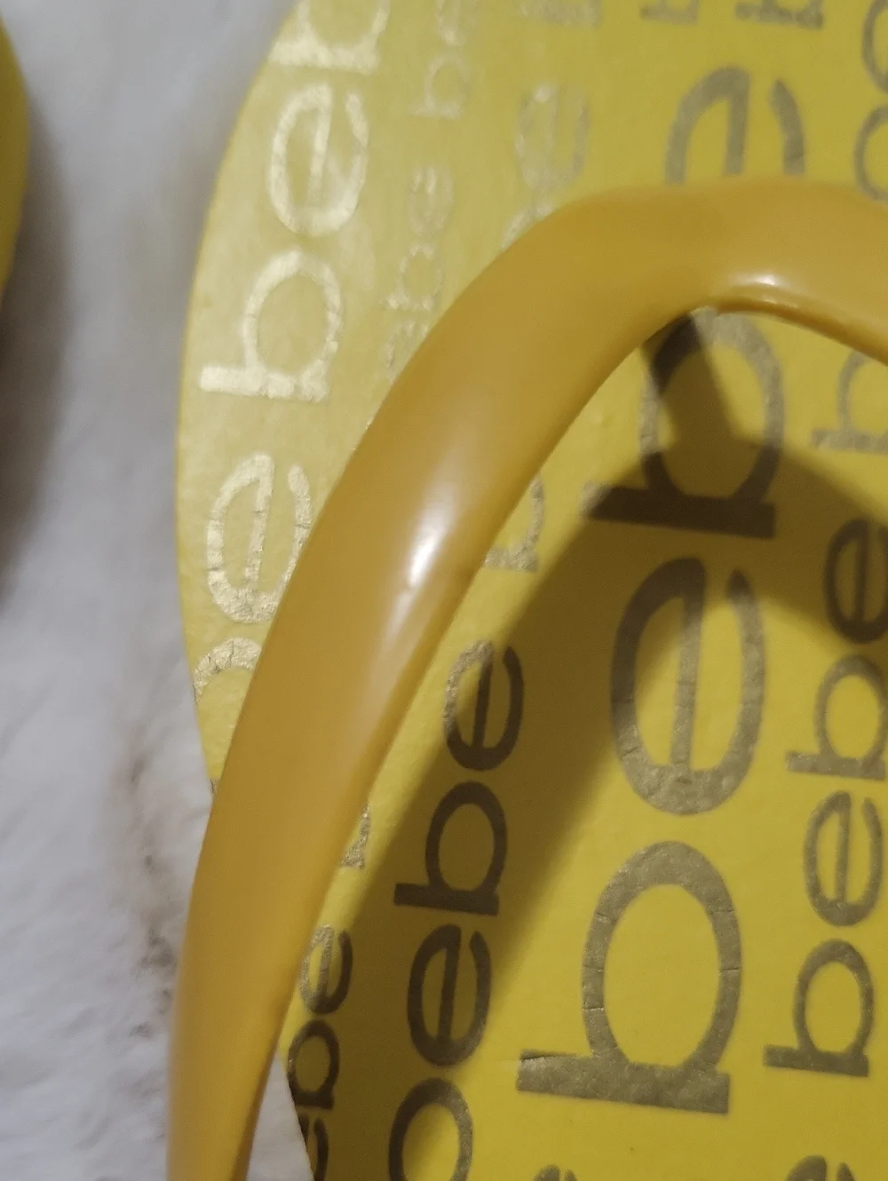 Bebe Samirah Rhinestone Yellow Flip Flops